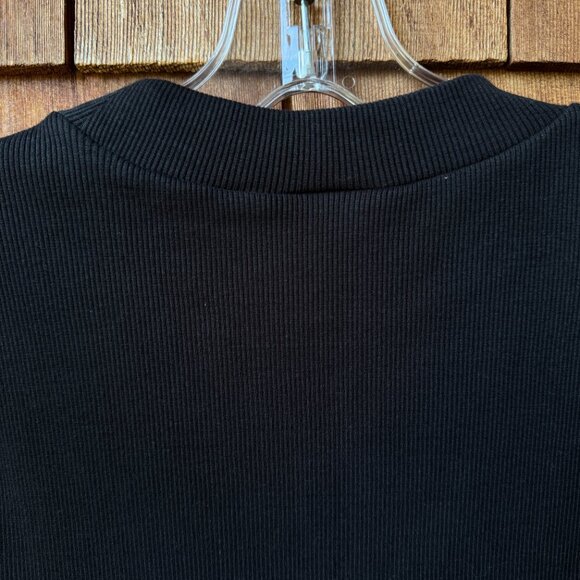 Maeve Mock-neck Blair Black Ribbed Short Sleeve Baby Tee in Women's X-Large - Picture 8 of 10